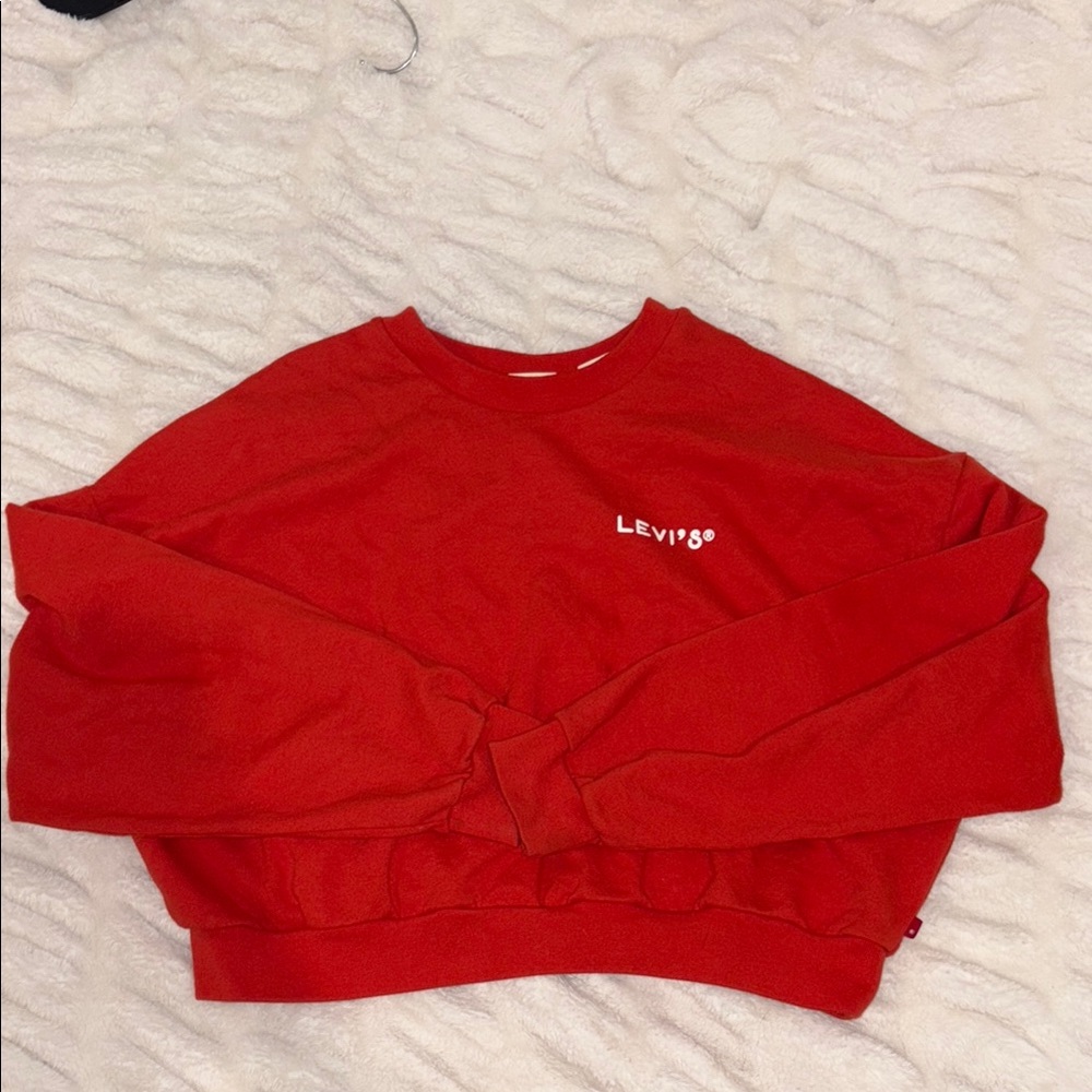 Levi's Women's Red Cropped Sweater Crewneck